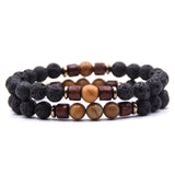 Couple bracelet set natural Stone bracelet/beads/lava/homme/fashion/bangles Bracelet Men Wooden bead mala bracelets Accessorie J