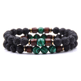 Couple bracelet set natural Stone bracelet/beads/lava/homme/fashion/bangles Bracelet Men Wooden bead mala bracelets Accessorie J