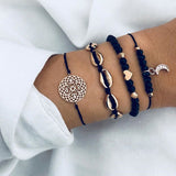 Crazy Feng 2018 Bohemian Marble Stone Beads Bracelet Set For Women Natural Stone Tassel Pendant Bangles Bracelet Femme Jewelry