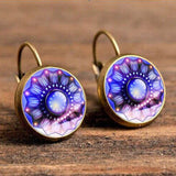 Crazy Feng Fashion Flower Printed Hoop Earrings Jewelry Ethnic Big Round Earring Hoop Women Wedding Ohrringe Gift Bijoux Brinco