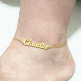 Custom Name Anklet Personalized Jewelry Customized Stainless Steel Enkelbandje Rose Gold Color Nameplate Ankle Bracelet Cheville