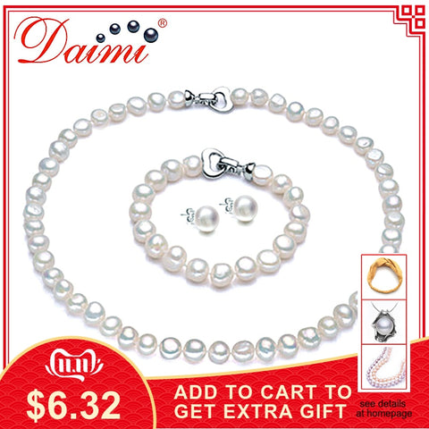 DAIMI Pearl Jewelry Sets Necklace Bracelet Earrings Baroque Pearl Sets For Women Party Jewelry Wedding Jewlery Christmas Gift