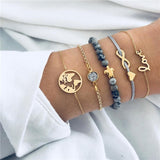 DIEZI Different Style Bohemian Tree Beaded Bracelets Sets For Women Vintage Fashion Chain Strand Bracelets Jewelry Gifts