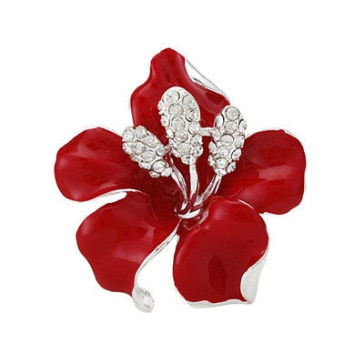 DIEZI Fashion Korean Rose Flower Enamel Women Brooches For Wedding Scarf  Bouquet Brooch Pins Luxury Rhinestone Brooch Jewelry