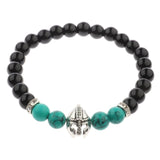 DOUVEI Drop Shipping Roman Knight Spartan Warrior Gladiator Helmet Bracelet Men Stone Bead Bracelet Mala Yoga Elastic Bracelet