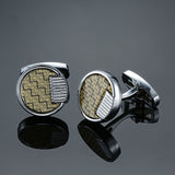 DY  Men French shirt Cufflinks  New high quality enamel gold silver round carving pattern retro pattern Cufflinks free shipping