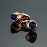 DY New high-end fashion men's shirts Cufflinks Luxury Design Silver Round Blue Crystal Cufflinks