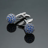 DY New high-end fashion men's shirts Cufflinks Luxury Design Silver Round Blue Crystal Cufflinks