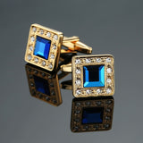 DY New high-end fashion men's shirts Cufflinks Luxury Design Silver Round Blue Crystal Cufflinks