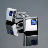 DY New high-end fashion men's shirts Cufflinks Luxury Design Silver Round Blue Crystal Cufflinks