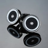 DY New high-end fashion men's shirts Cufflinks Luxury Design Silver Round Blue Crystal Cufflinks