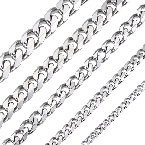 Davielsee Mens Necklace Chain Stainless Steel Gold Silver Black Wholesale 2019 Necklace for Men Jewelry Gift 3 5 7 9 11mm LKNM07