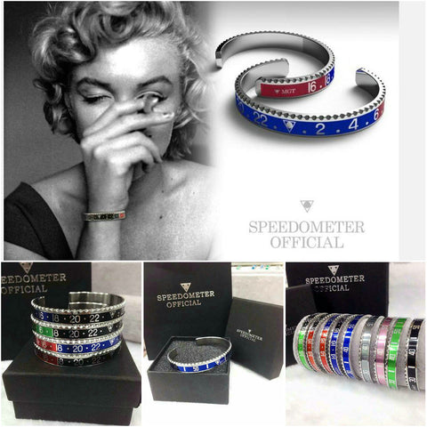 Dial Steel Speedometer Bracelets & Bangles bracciale uomo Stainless Steel Bangles Cuff Bangle Bezel Pulseiras Bijoux Jewelry