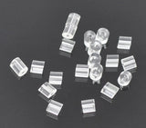 DoreenBeads Rubber Earring Components Post Stopper Cylinder Transparent 3mm(1/8")x 3mm(1/8"),150 PCs