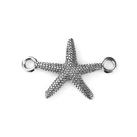 DoreenBeads Zinc Based Alloy Connectors Starfish Antique Silver Color Charms DIY Jewelry Components 33mm x 21mm( 7/8"), 2 PCs