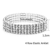 Elastic Anklet Stretch Anklets Women Boho Crystal Bracelet Cheville Barefoot Sandals Pulseras Tobilleras Mujer Foot Jewelry 2019