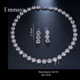 Emmaya Brand Gorgeous Round Jewelry White Gold Color AAA Cubic Zircon Wedding Jewelry Sets For Lover Brides Popular Jewelry Gift