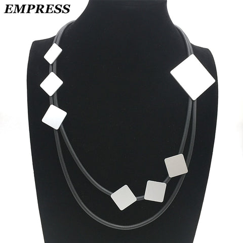 Empress New Necklace DIY Jewelry Women's Glamour 2018 Claims Handmade Square Kolye Vintage Soft foam Aluminum Necklace Gift
