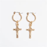 Endless hoop earrings for women cartilage  cross heart earring gold color hoop earrings jewelry gift for girls