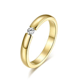 Engagement Ring for Women Stainless Steel Silver Gold Color Finger Girl Gift US Size 5 6 7 8 9 10