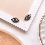 Europe Design Vintage Eye Shape Stud Earrings For Women Fashion Personality Rhinestone Oorbellen Femme Trendy Ear Jewelry