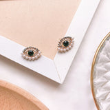 Europe Design Vintage Eye Shape Stud Earrings For Women Fashion Personality Rhinestone Oorbellen Femme Trendy Ear Jewelry