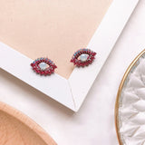 Europe Design Vintage Eye Shape Stud Earrings For Women Fashion Personality Rhinestone Oorbellen Femme Trendy Ear Jewelry