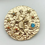F.J4Z Hot 12 Horoscope Brooches Vintage Alloy Sign of Zodiacs Costume Pins For Men Women Lovers Jewelry Gifts Dropship