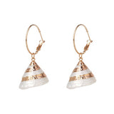 FASHIONSNOOPS New Sea Shell Pendant Earrings Gold Statement Earrings For Women Weddings Party Irregular Geometric Jewelry Gift