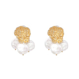 FASHIONSNOOPS New Sea Shell Pendant Earrings Gold Statement Earrings For Women Weddings Party Irregular Geometric Jewelry Gift