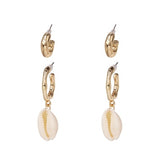 FASHIONSNOOPS New Sea Shell Pendant Earrings Gold Statement Earrings For Women Weddings Party Irregular Geometric Jewelry Gift
