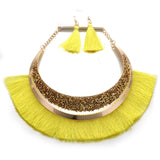 FLDZ New Crystal Metal Necklace For Women Shiny Tassel Choker Two Piece Sets Gold Necklaces Fashion Jewelry Accessories