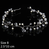 FORSEVEN Gold Silver Headbands Hair Jewelry Pearl Crystal Leaf  Bride Tiaras Headpiece Wedding Bridal Hair Accessories Gift JL