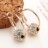Fashion Austrian Crystal Ball Gold/Silver Earrings High Quality Earrings For Woman Party Wedding Jewelry Boucle D'oreille Femme