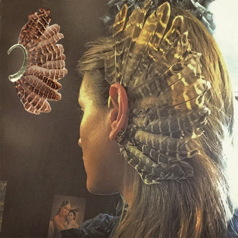 Fashion Big Feather Leopard Ear Cuff Gold Clip Earrings For Women Men Wedding Without Piercing Party Jewelry Bijoux Za Earings