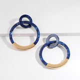 Fashion Colorful Leopard Acrylic Dangle Earring for Women Gold Alloy Round Geometry Resin Statement Hanging Earring Za Brincos