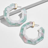 Fashion Colorful Leopard Acrylic Dangle Earring for Women Gold Alloy Round Geometry Resin Statement Hanging Earring Za Brincos