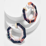 Fashion Colorful Leopard Acrylic Dangle Earring for Women Gold Alloy Round Geometry Resin Statement Hanging Earring Za Brincos