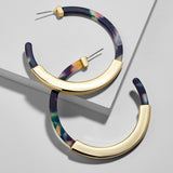 Fashion Colorful Leopard Acrylic Dangle Earring for Women Gold Alloy Round Geometry Resin Statement Hanging Earring Za Brincos