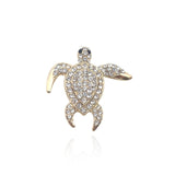 Fashion Full Rhinestone Bee Tortoise Lizard Bear Crown Music Note Guitar Brooches Pins Jewelry For Women Christmas Gifts Broches