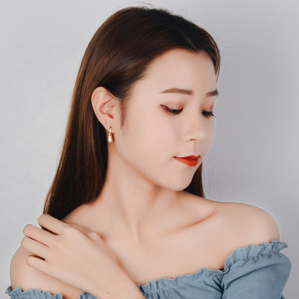 Fashion Gold 925 sterling silver Hoop Earring Star Earring For Women Korea Ear Jewelry New 2019 Orecchini