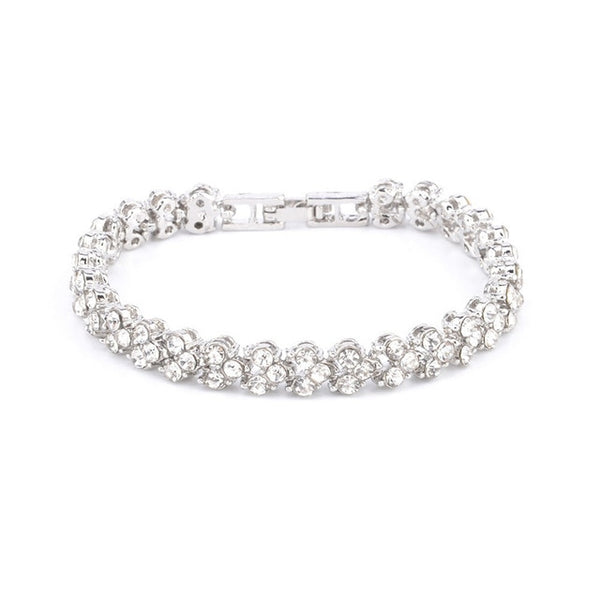 Fashion Gold Silver Roman Women Chain Crystal Bracelets Gifts Rhinestone Women 16.5 CM bracelet Harajuku Wedding Bracelets gifts