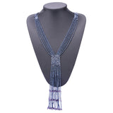 Fashion Graceful Joker Women Necklace Boho Long Tassel Kolye Red Seedbead Hand-woven Neck Decoration 2018 New Mothers Day Gift