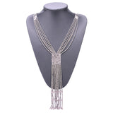 Fashion Graceful Joker Women Necklace Boho Long Tassel Kolye Red Seedbead Hand-woven Neck Decoration 2018 New Mothers Day Gift