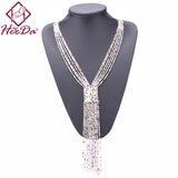 Fashion Graceful Joker Women Necklace Boho Long Tassel Kolye Red Seedbead Hand-woven Neck Decoration 2018 New Mothers Day Gift