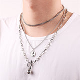 Fashion Necklaces 2019 Harajuku Streetwear Flame Unisex Necklace Punk Accessory Rock Chain Choker Necklaces Nightclub Jewelry