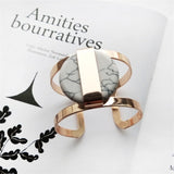 Fashion New Designs Jewelry Metal Cuff Compostite Stone Fancy Bracelet For Women