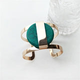 Fashion New Designs Jewelry Metal Cuff Compostite Stone Fancy Bracelet For Women