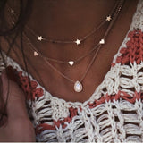 Fashion New Star Multi-layer Women Necklaces 2019 Classic Gold Chain Pendant Necklace For Women Jewelry Gift