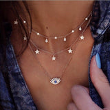 Fashion New Star Multi-layer Women Necklaces 2019 Classic Gold Chain Pendant Necklace For Women Jewelry Gift